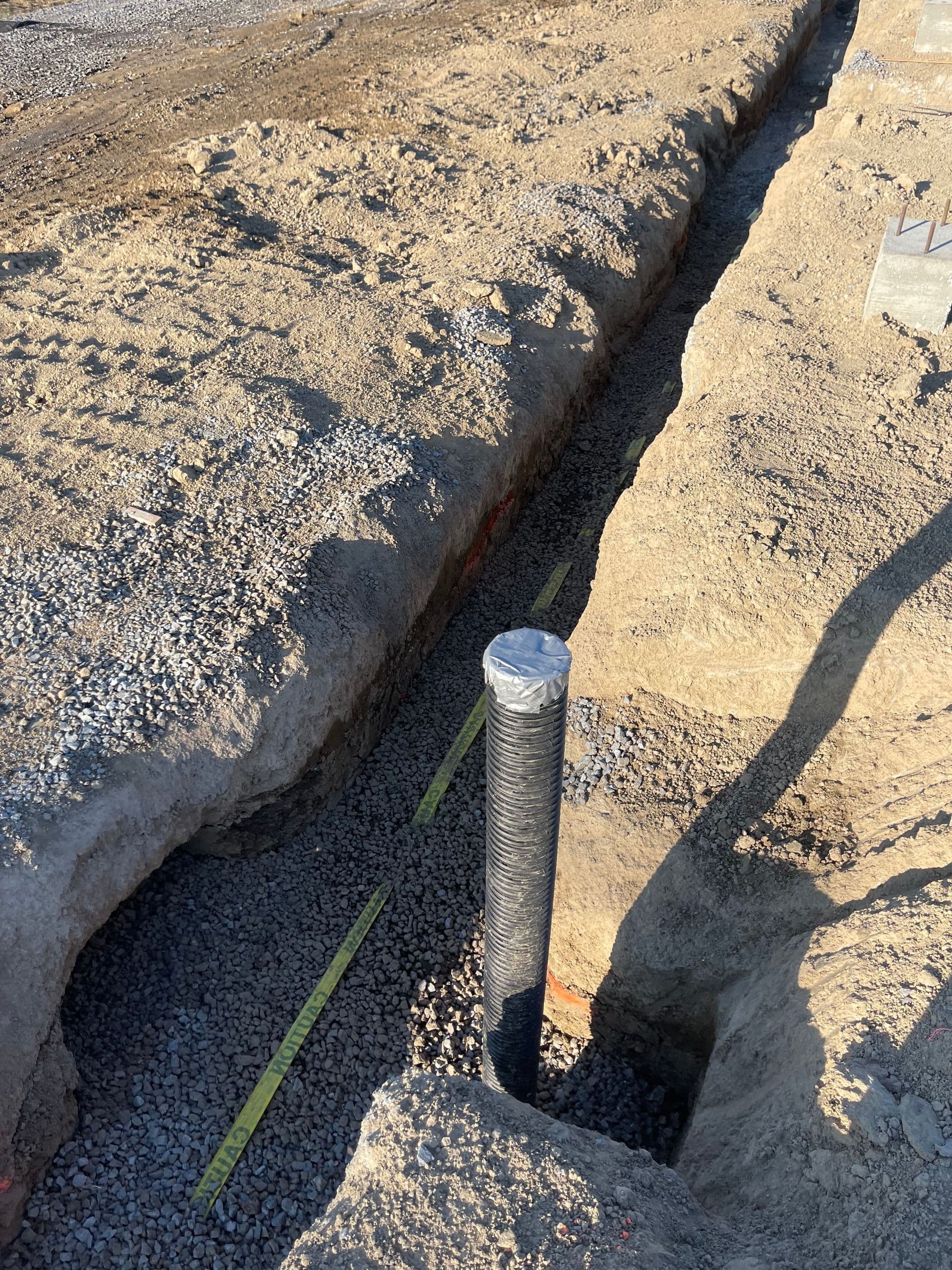 Storm drain trench preparation
