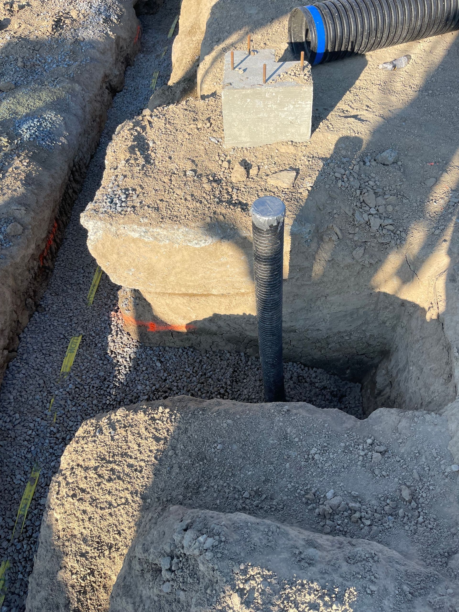 Trench work in progress