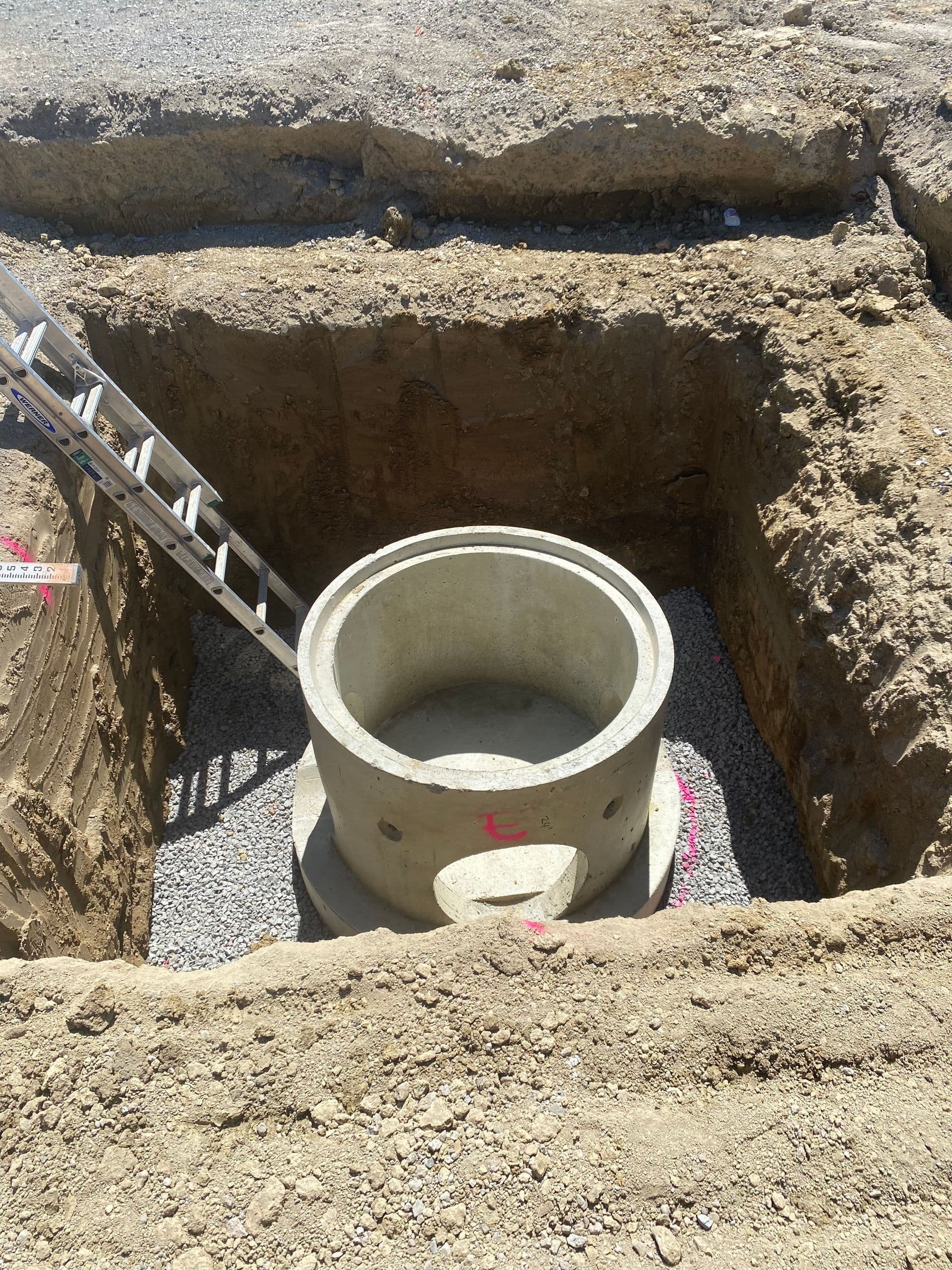 Completed drain section