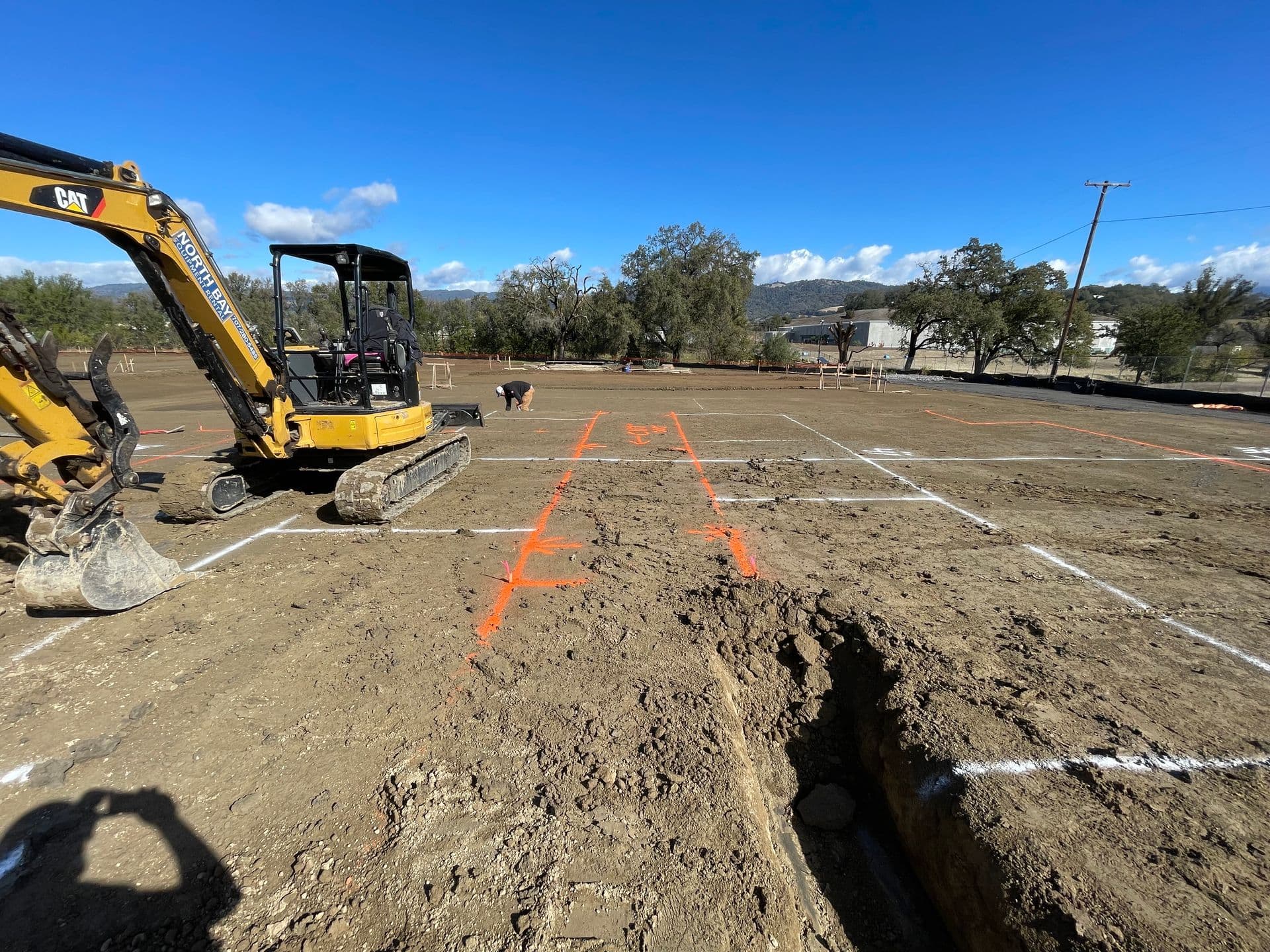 Completed footing trenches