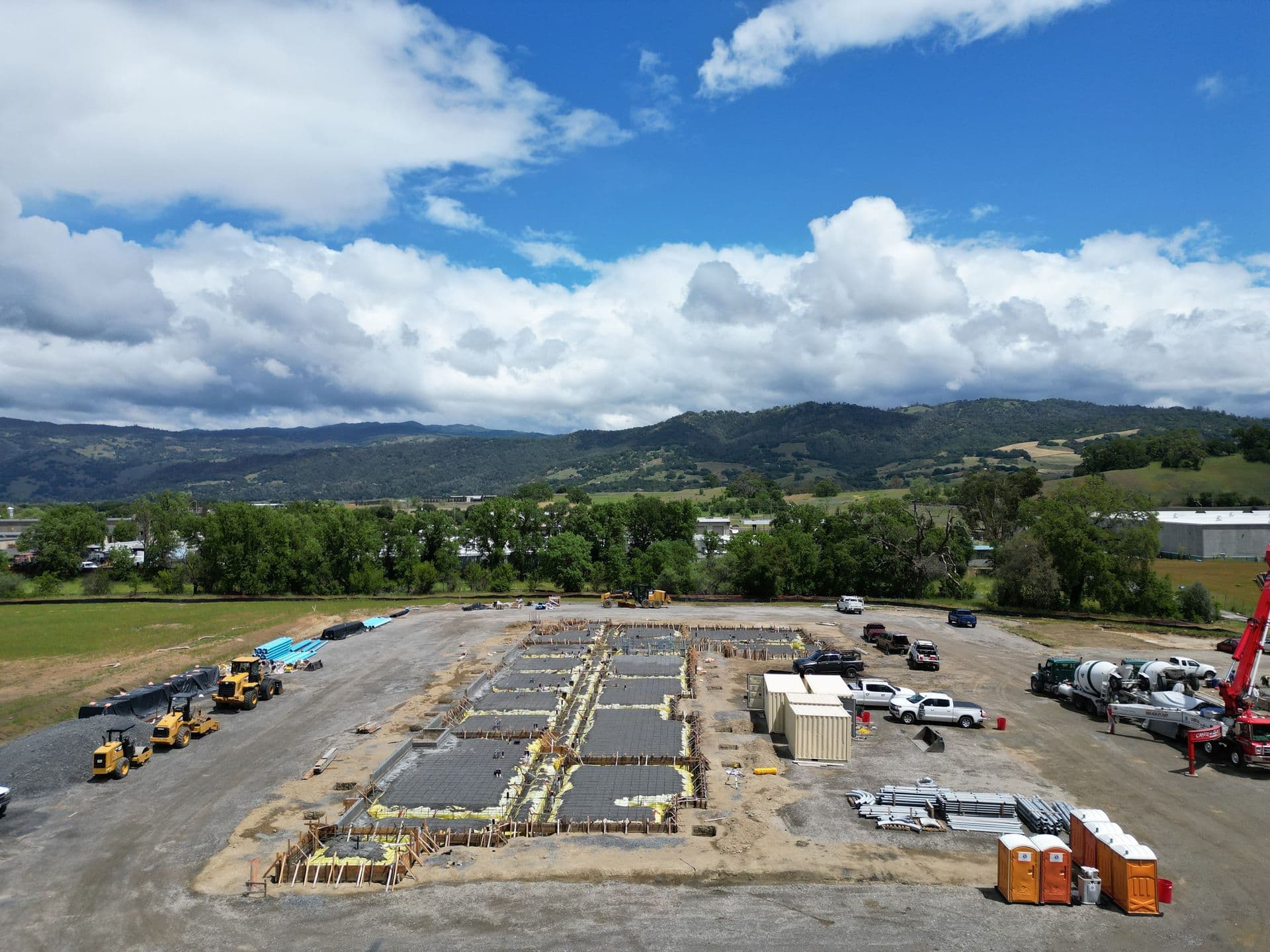 Aerial view of footings