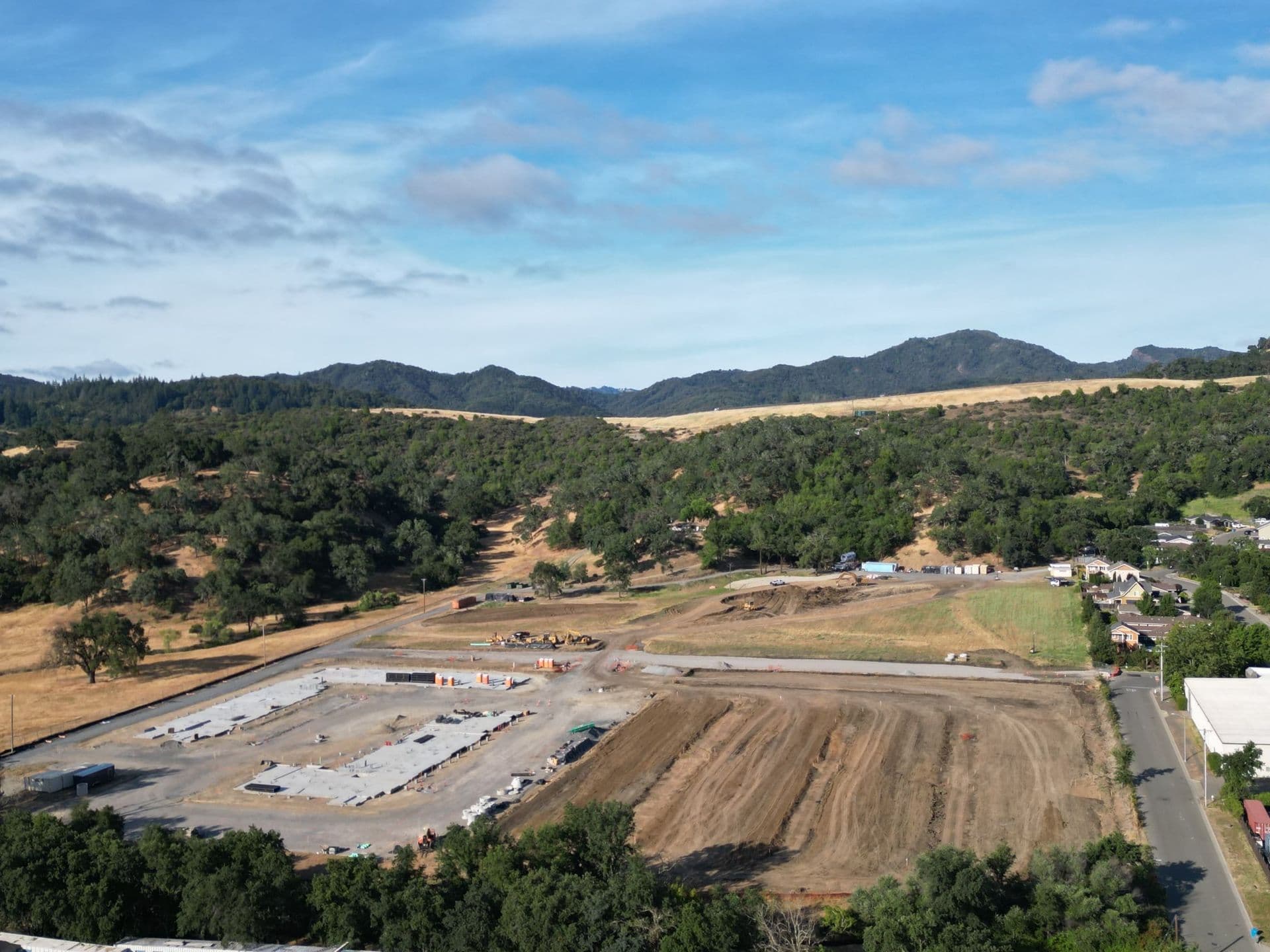 Drone view of building site