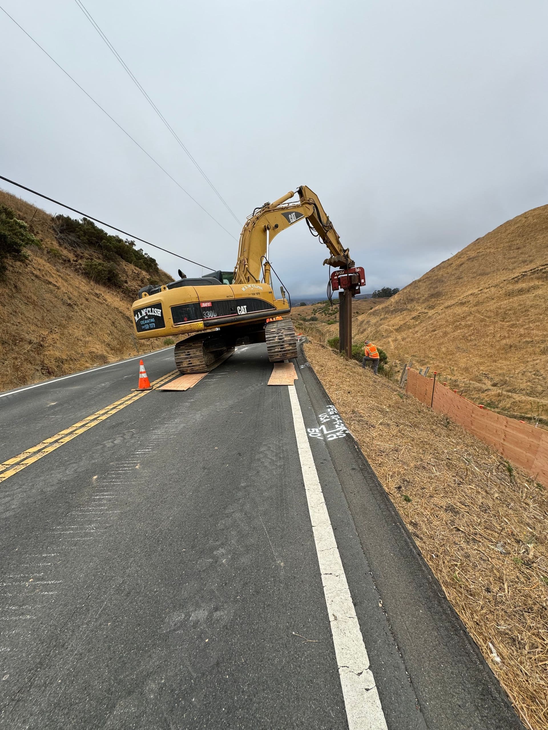 Excavation along highway