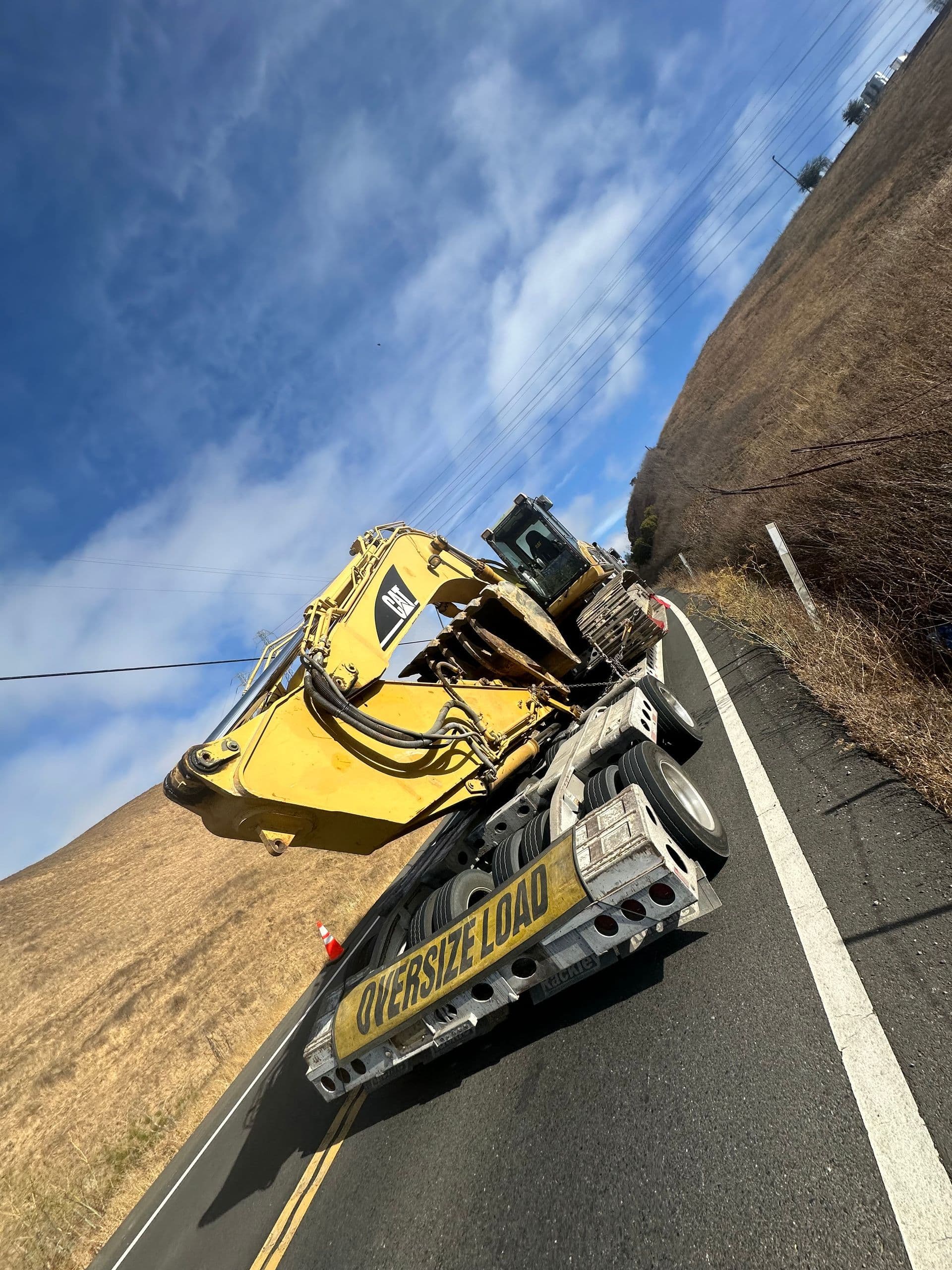 Equipment on hillside