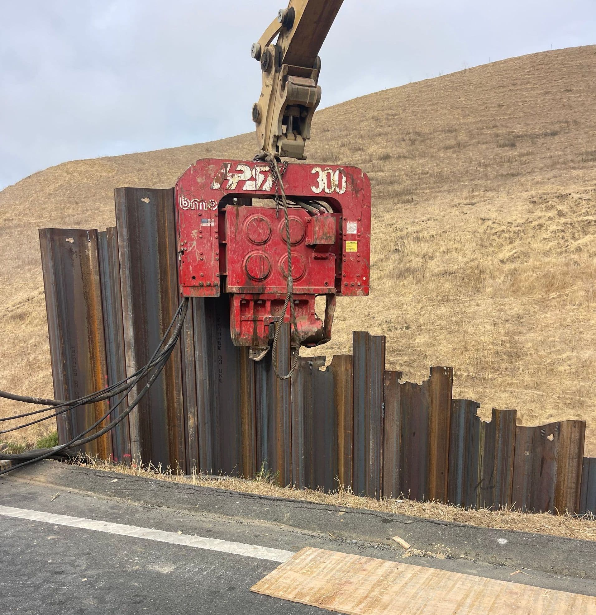 Equipment operating on slope