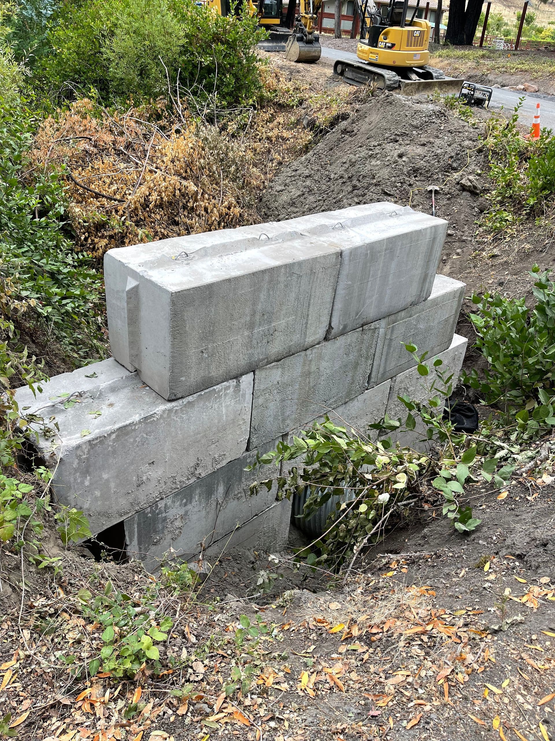 New culvert pipe placement