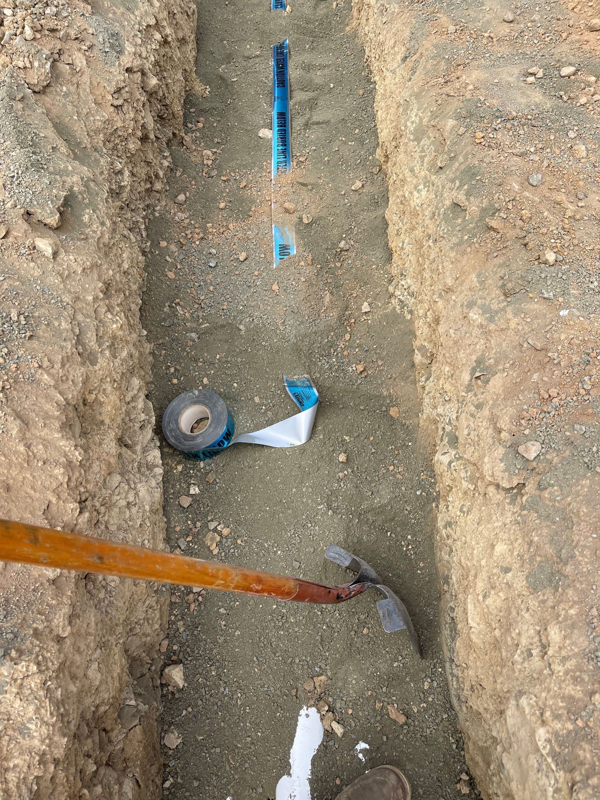 Pipe laying in trench