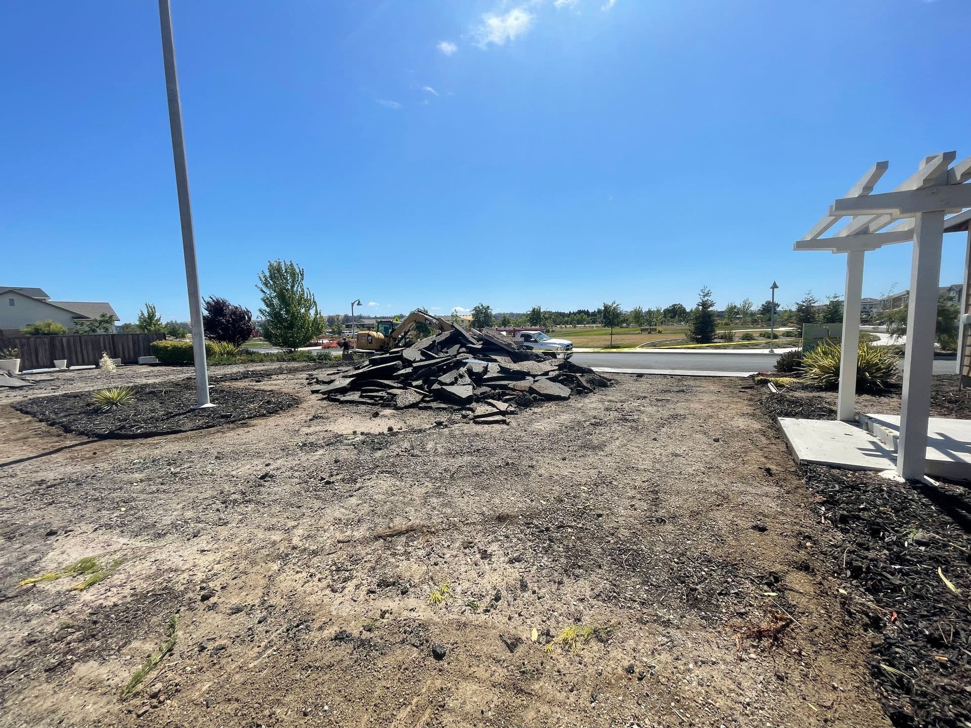 Cleared parking lot area