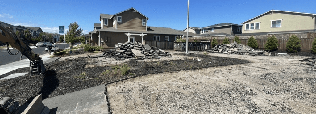 Parking lot demolition overview