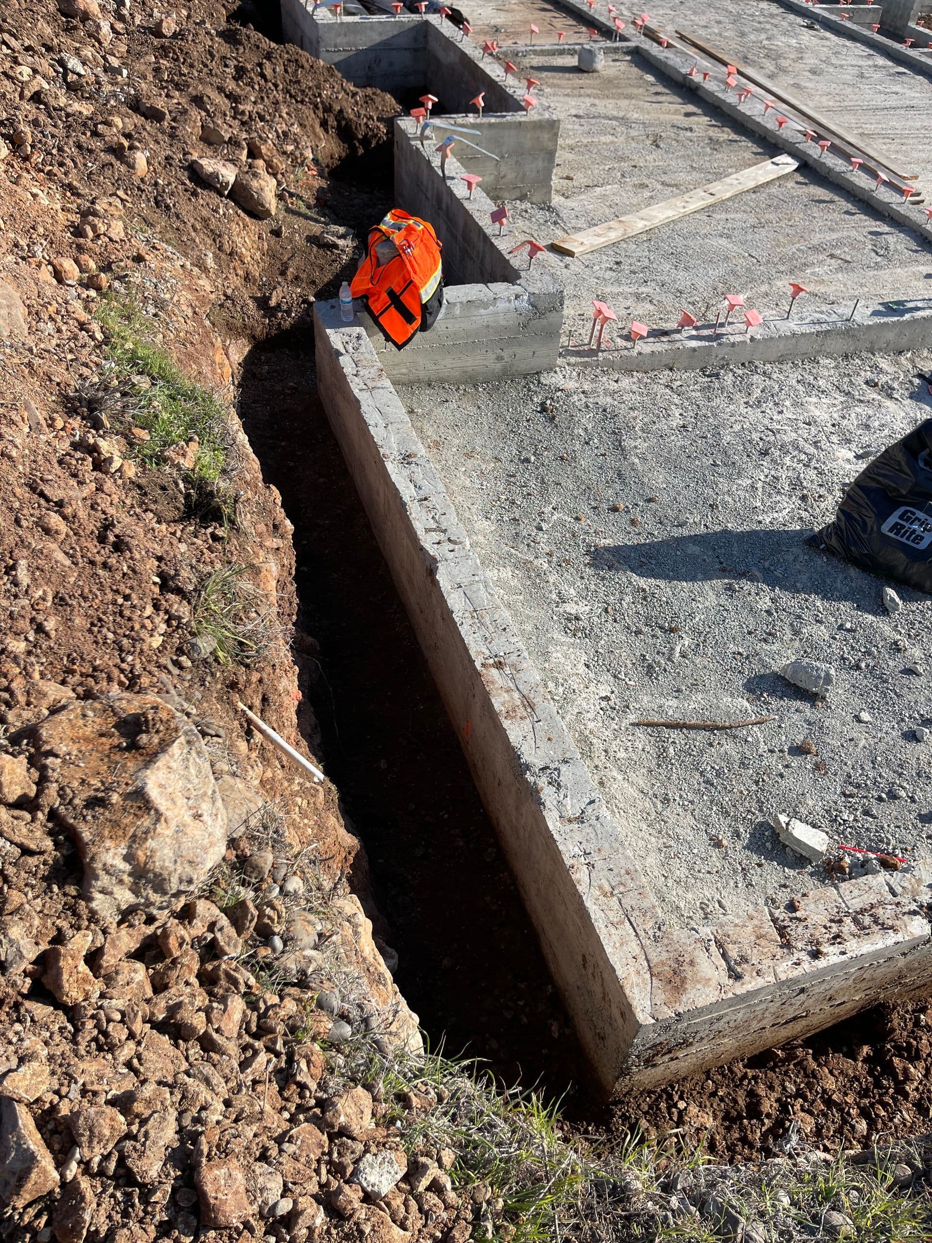 Trench excavation for water line