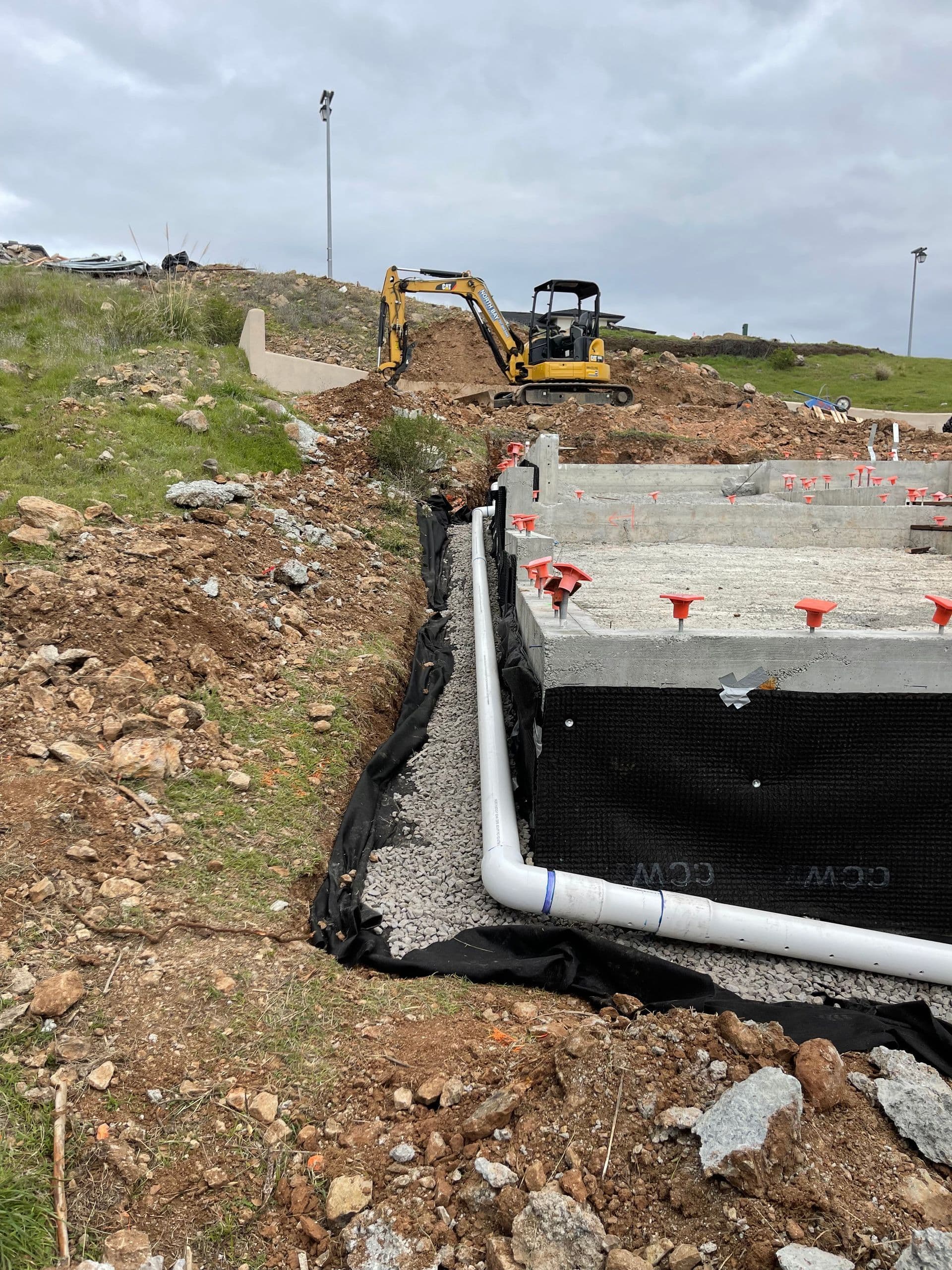 Foundation drain work