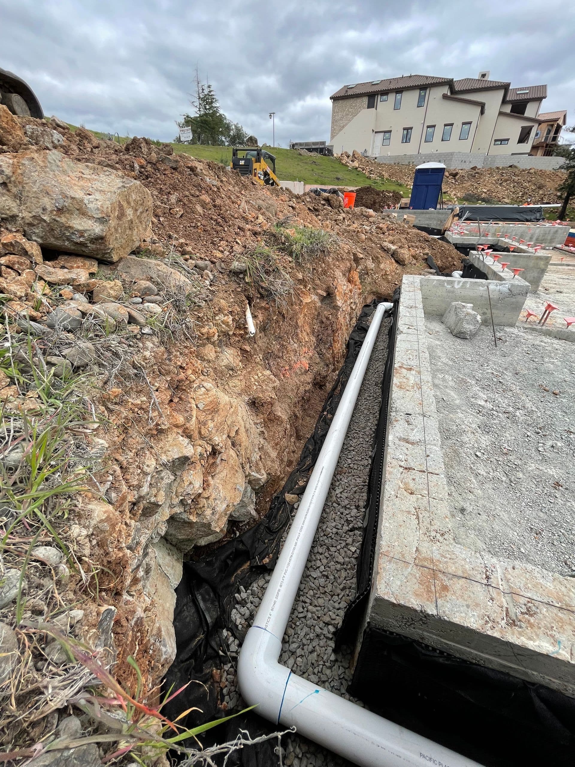 Foundation drain layout