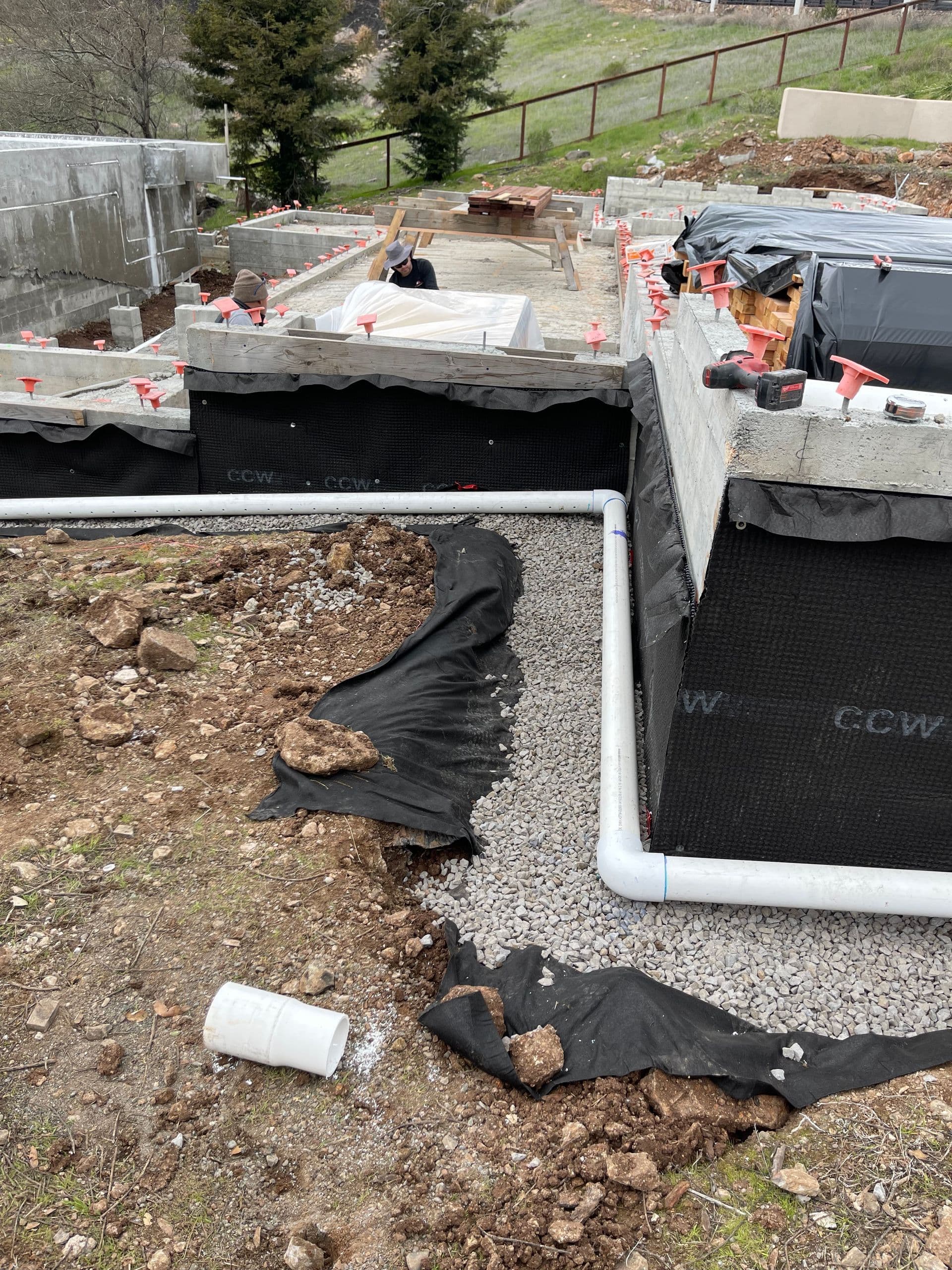 Storm dissipater pit work