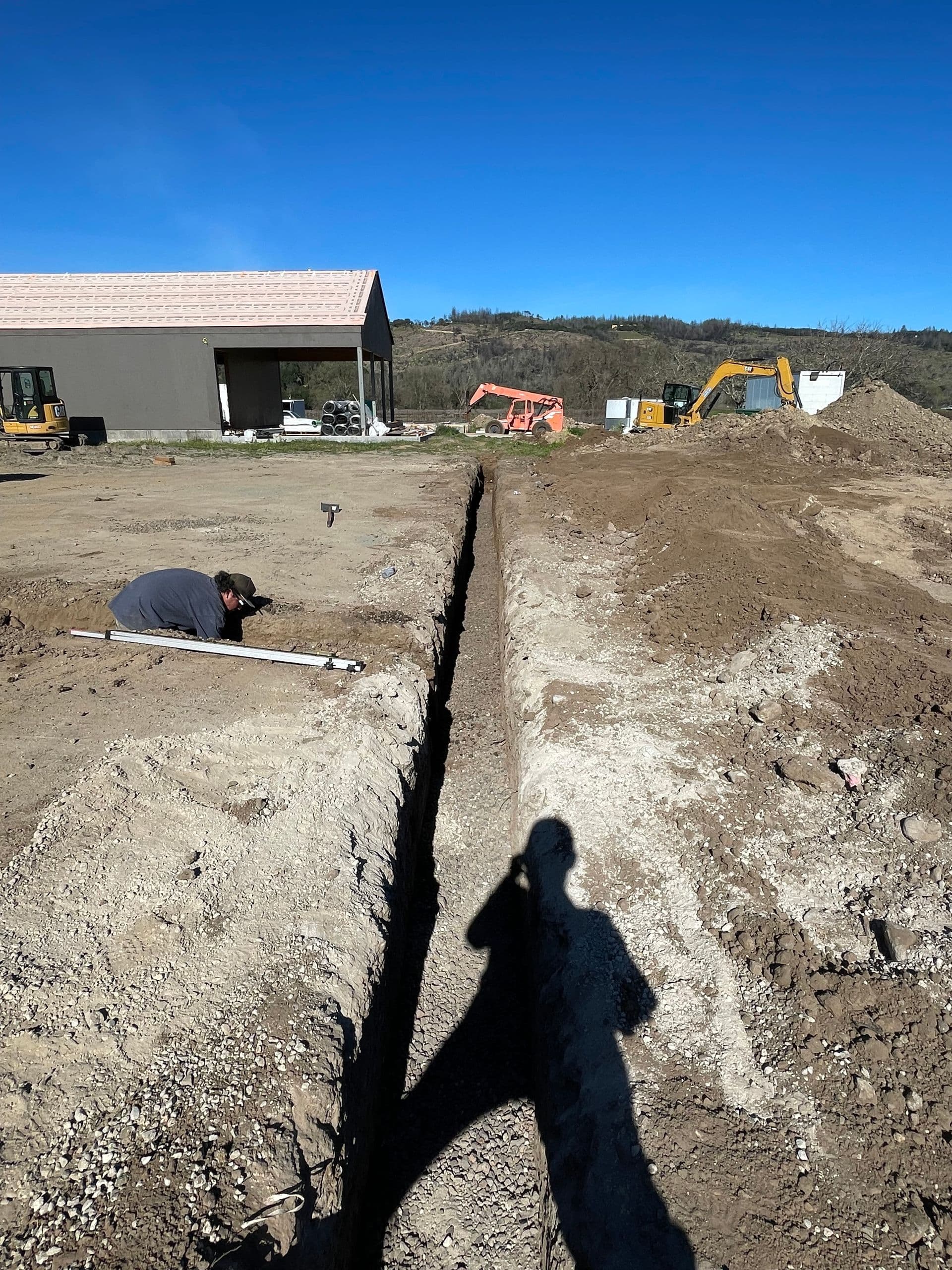 Excavation for septic system