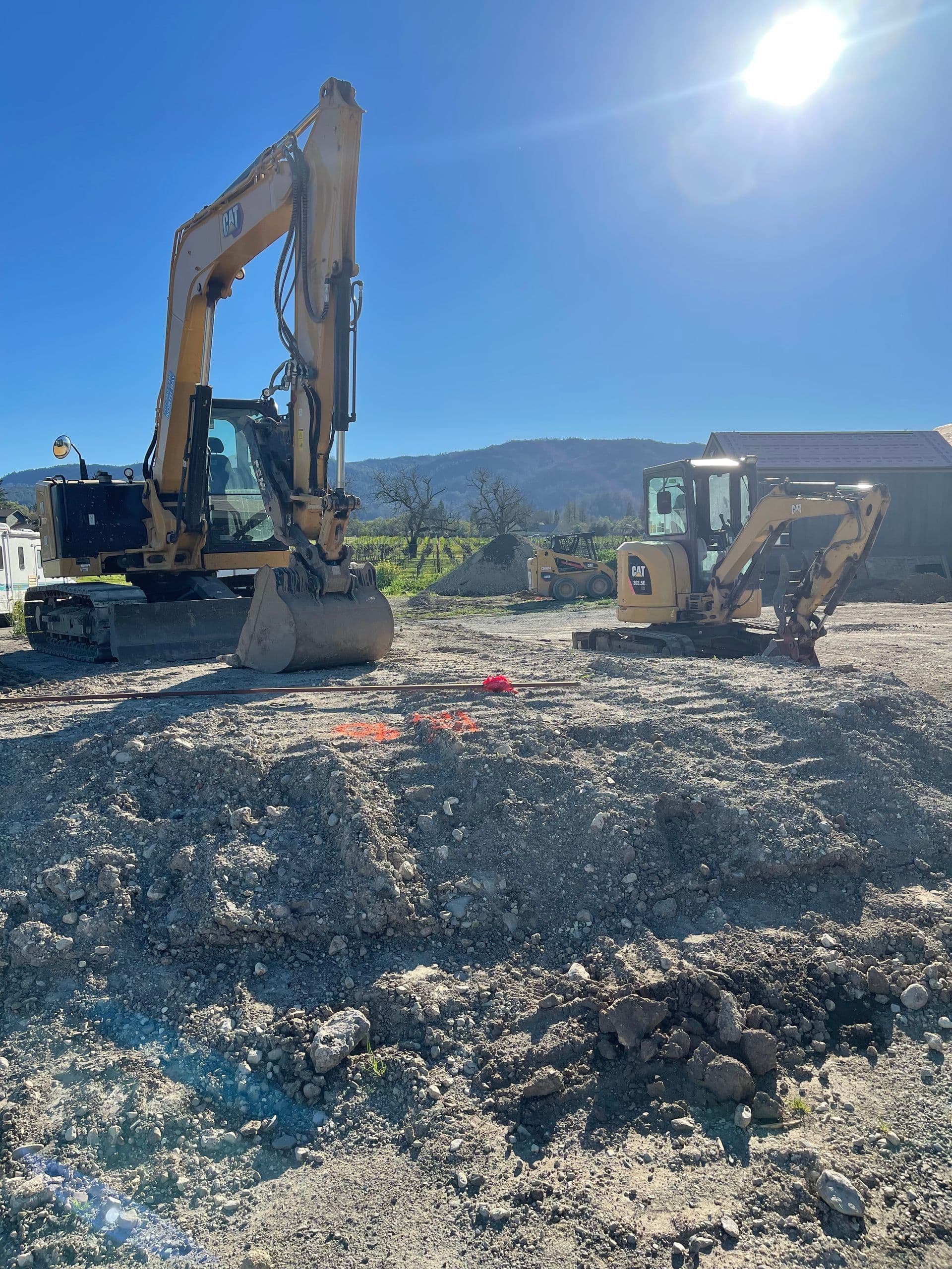 Backfill around septic tank