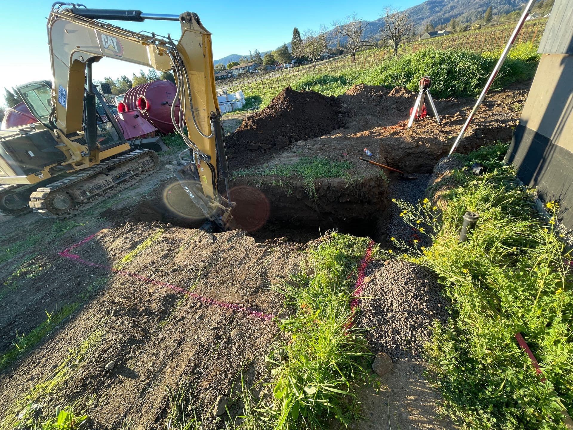 Trench for leach lines