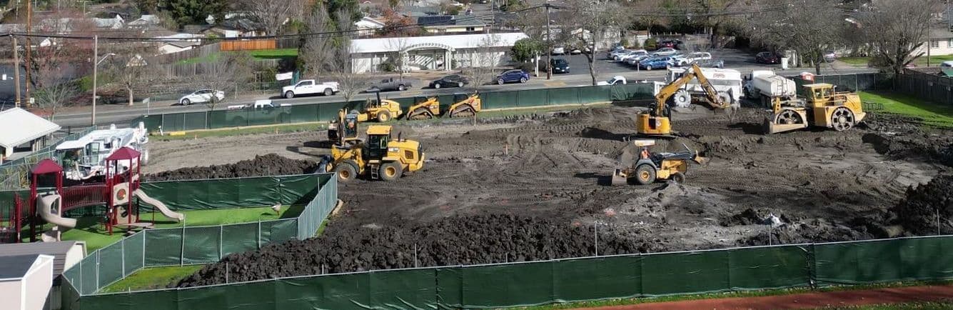 Construction site aerial view